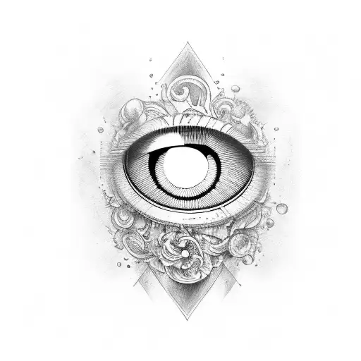 Wine bottle with eyes tattoo design idea