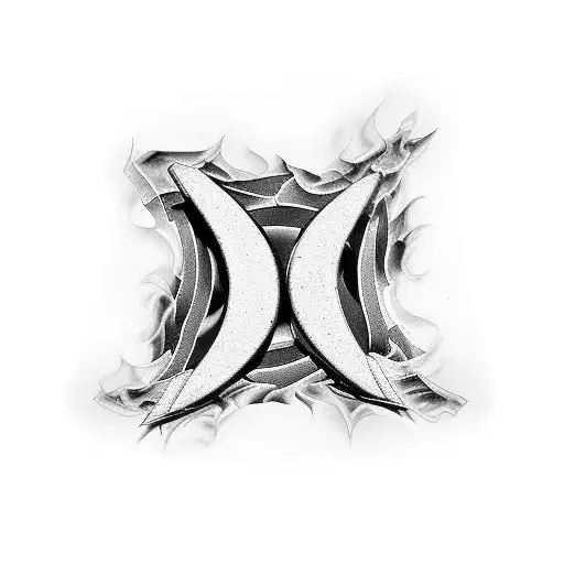 Flames made out of puzzle pieces tattoo design idea