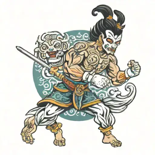 Kali stick. Thai boxing  tattoo design idea