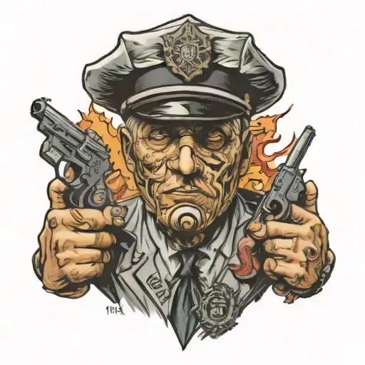 fuck police tattoo design idea