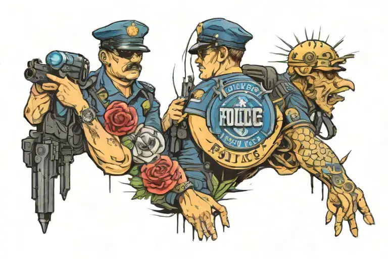fuck police tattoo design idea