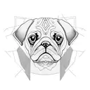 pug dog tattoo design idea
