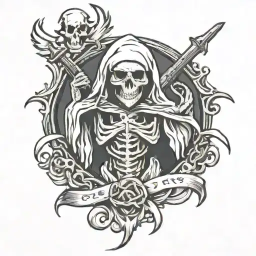 reaper death seal tattoo design idea