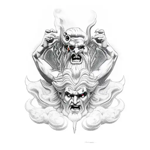 Hades fighting Zeus  tattoo design idea