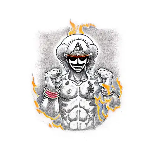 fire fist ace one piece tattoo design idea