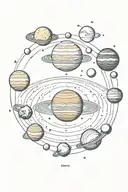 space, solar system, planets tattoo design idea