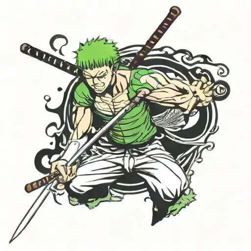 Roronoa Zoro one piece tattoo design idea