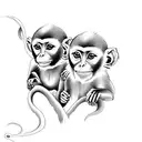 capuchin monkey, lianas, twilight, tendrils tattoo design idea