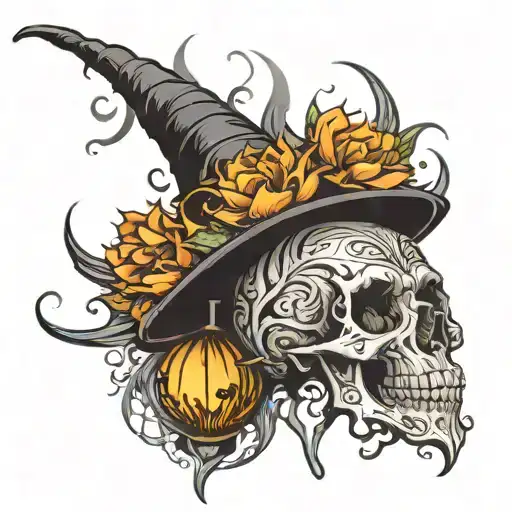 Witchy style tattoo design idea