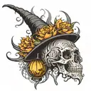 Witchy style tattoo design idea