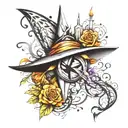 Witchy style tattoo design idea