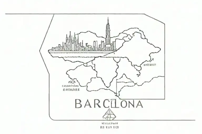 Barcelona Geographical Coordinates tattoo tattoo design idea