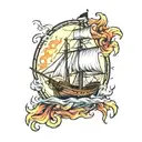 burn the boats tattoo design idea