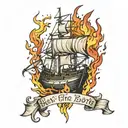 burn the boats tattoo design idea