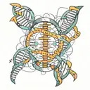 Geometric DNA spinal tattoo design idea