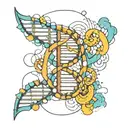 Geometric DNA spinal tattoo design idea