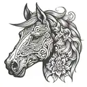 horse head tattoo design idea