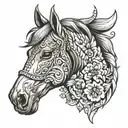 horse head tattoo design idea