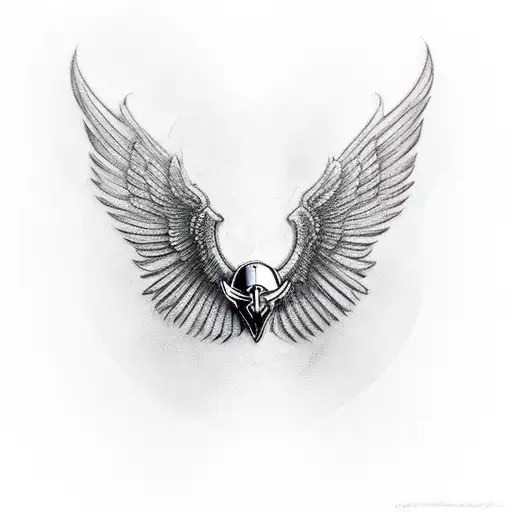 valkyrie sideways tattoo design idea