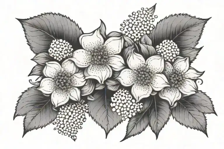 V shaped flowers tattoo design idea