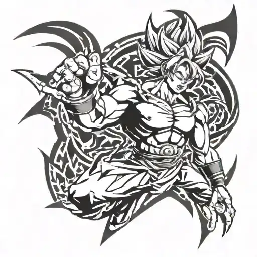 dragon ball z goku ultra instinct tattoo design idea