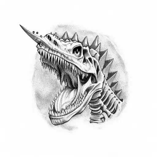 carnotaurus skeleton tattoo design idea