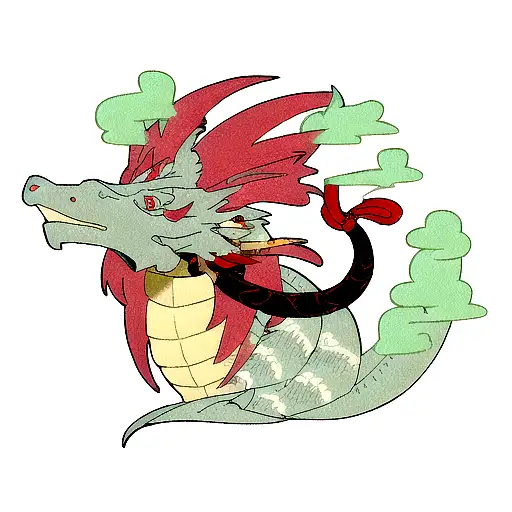 asian dragon with ringed eyes  tattoo design idea