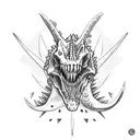 carnotaurus skeleton tattoo design idea