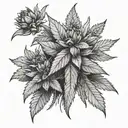 indica cannabis flowers tattoo design idea