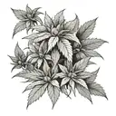 indica cannabis flowers tattoo design idea