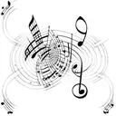 Design: Geometric designs punctuated by musical notes, treble clefs, or even a line of sheet music. Size Options: Small  tattoo design idea