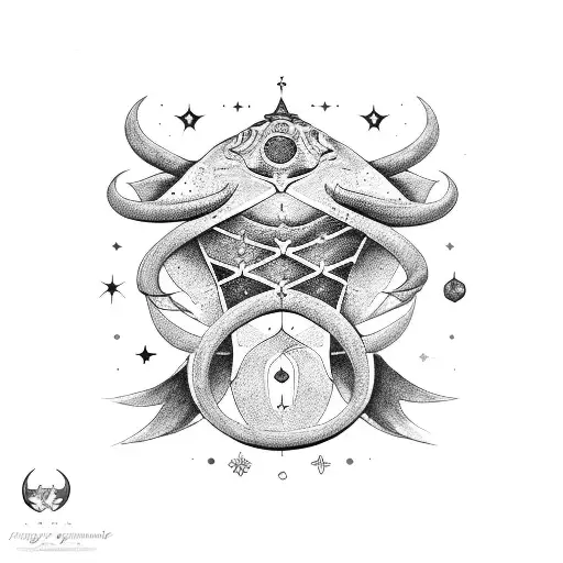 signe astrologique capricorne cancer poissons tattoo design idea