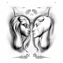 libra and Taurus  tattoo design idea