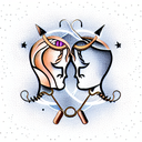 libra and Taurus  tattoo design idea
