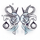 libra and Taurus  tattoo design idea