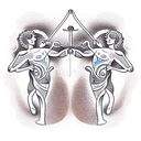 libra and Taurus  tattoo design idea