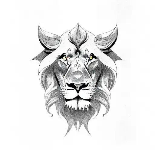 Lion with shown claws and teeth tattoo design idea