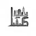 write Philly in bold letters tattoo with city skyline and 1989 tattoo design idea