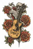 rip dad guitars tattoo design idea