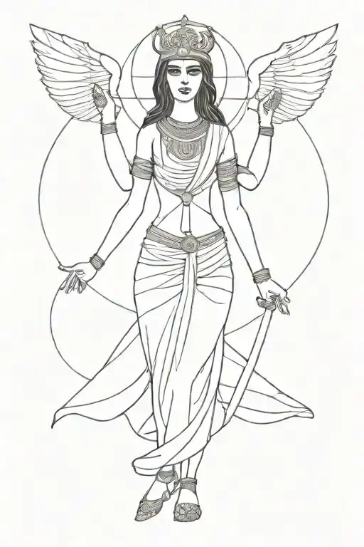 Isis goddess tattoo design idea