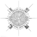 A cartesian plane that the axis is made by minimalistic but tribal arrows tattoo design idea