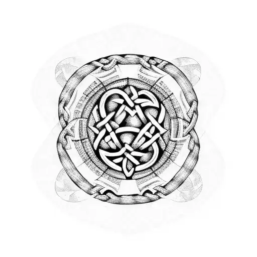 celtic knot with birthstones of children interwoven  tattoo design idea