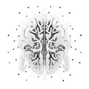 AI-powered brain with neural network connections tattoo design idea