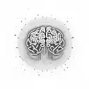 AI-powered brain with neural network connections tattoo design idea