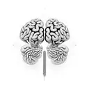 AI-powered brain with neural network connections tattoo design idea