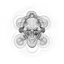 AI-powered brain with neural network connections tattoo design idea