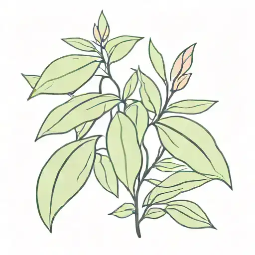 A modern twist on a traditional sage plant tattoo, with a minimalist design and a pop of color to make it stand out tattoo design idea