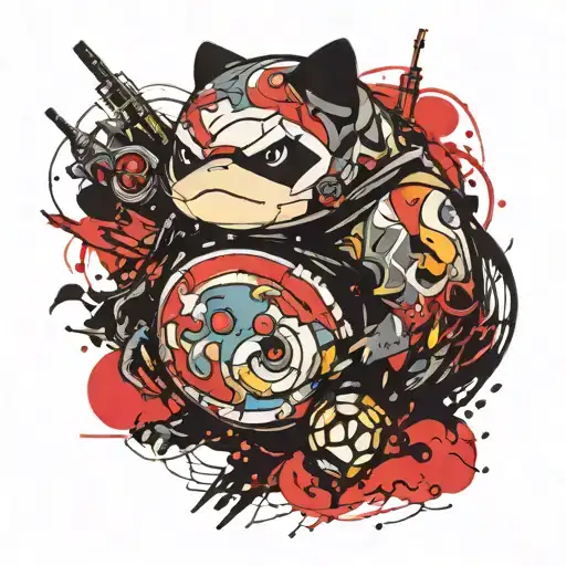 psychedelic  snorlax  tattoo design idea