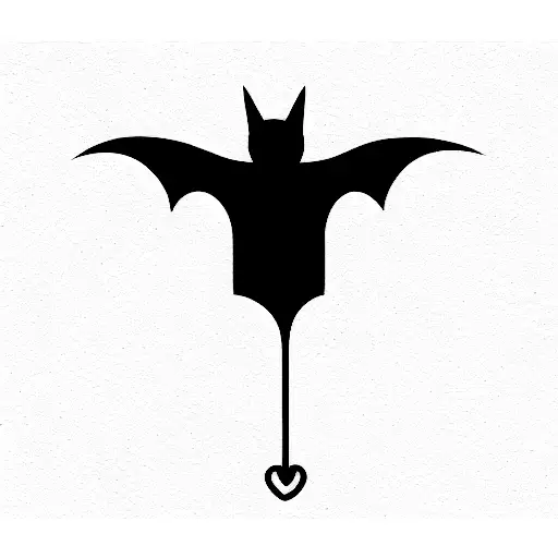 Hanging bat tattoo design idea