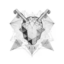 real heart low polygon tattoo design idea